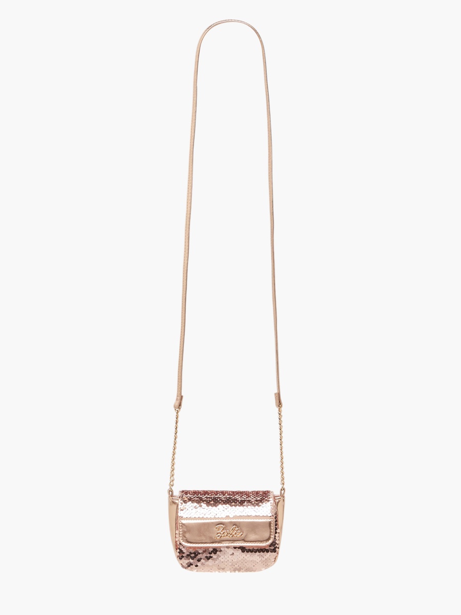 All-Over Embellished Crossbody Bag with Button Closure