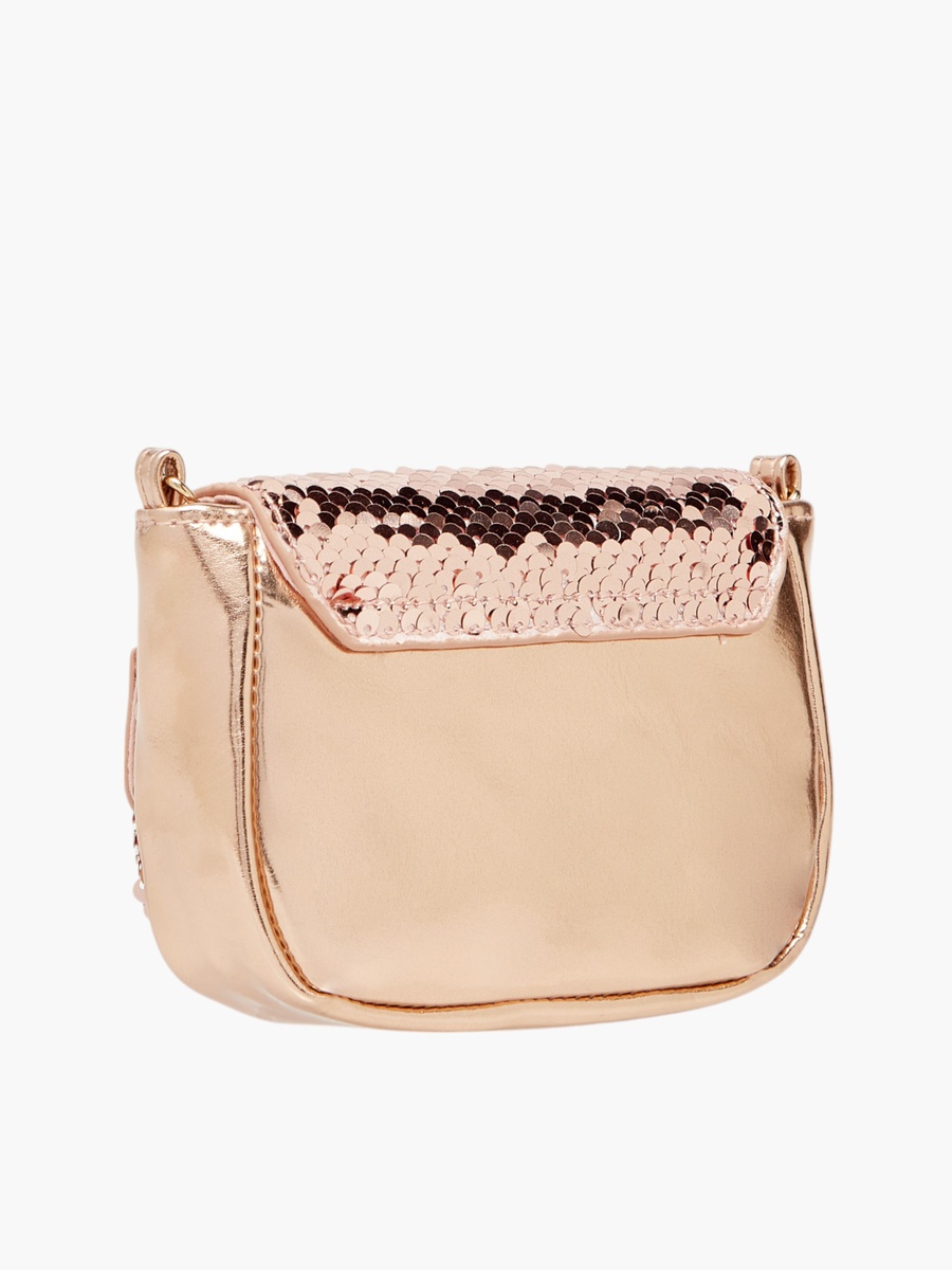 All-Over Embellished Crossbody Bag with Button Closure