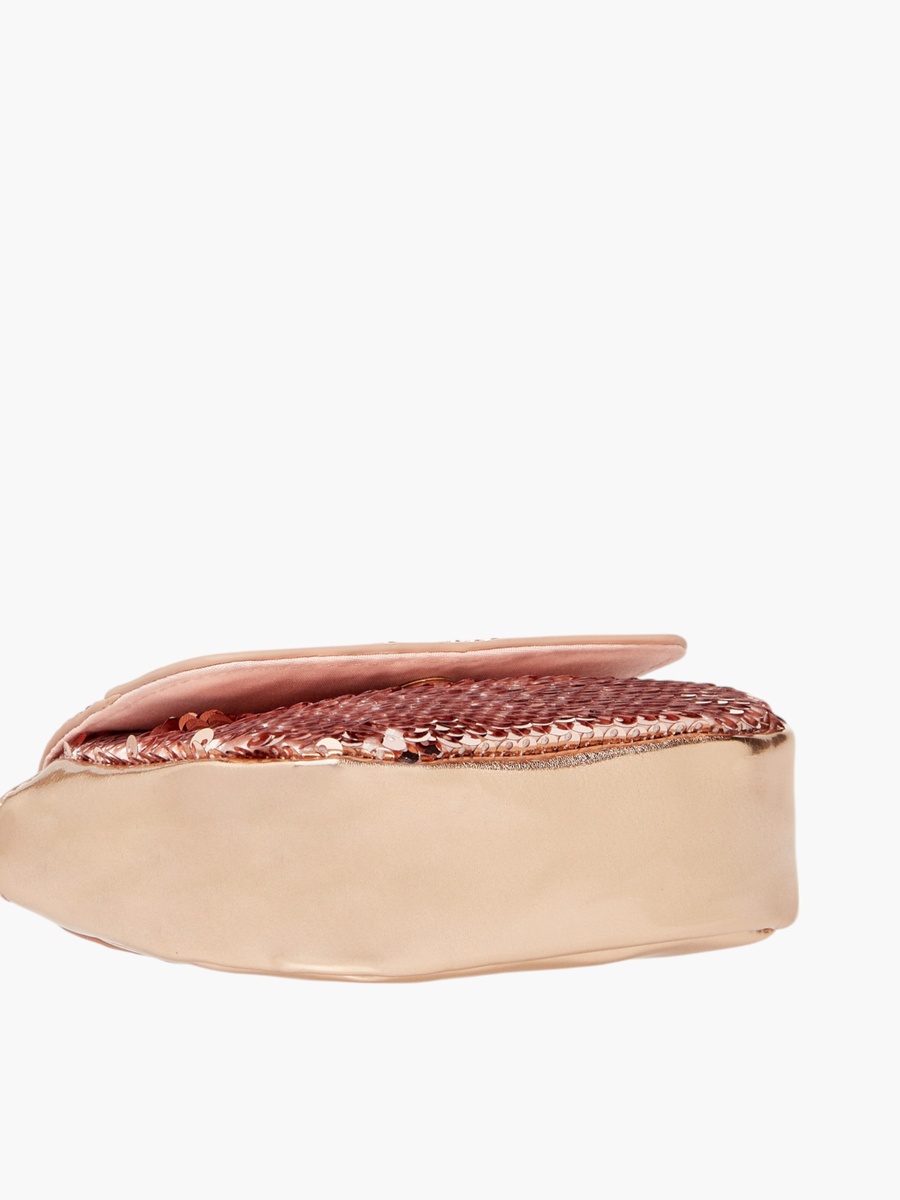 All-Over Embellished Crossbody Bag with Button Closure