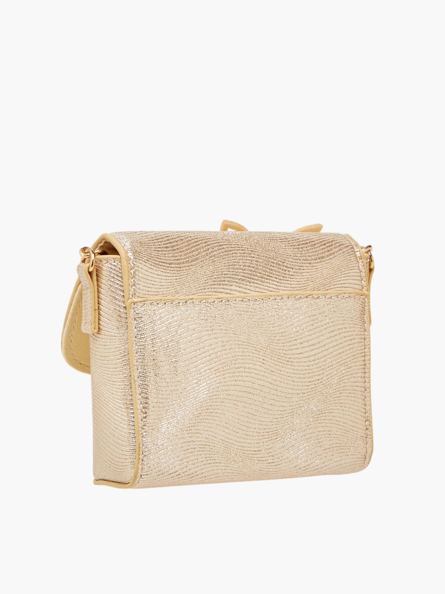 Embellished Crossbody Bag with Chain Strap and Button Closure