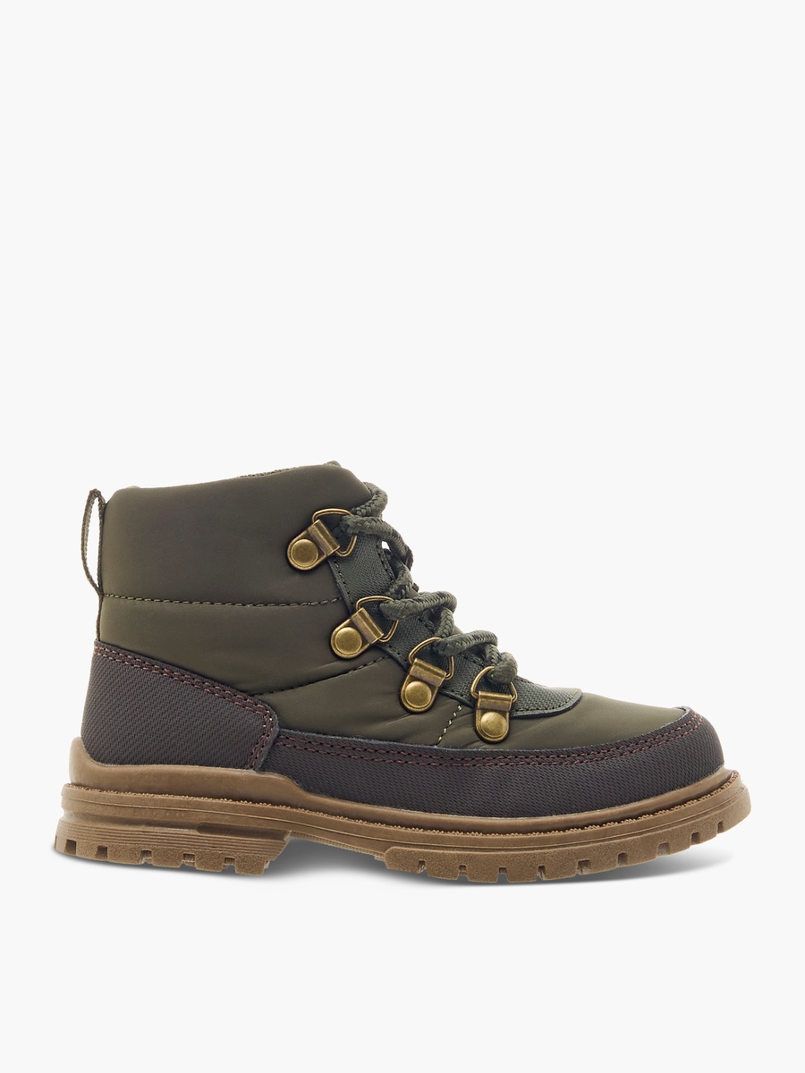 Panelled Ankle Boots with Zip Closure and Pull Tabs