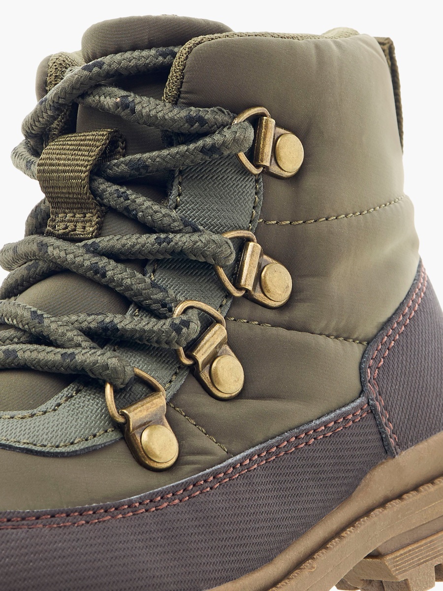 Panelled Ankle Boots with Zip Closure and Pull Tabs