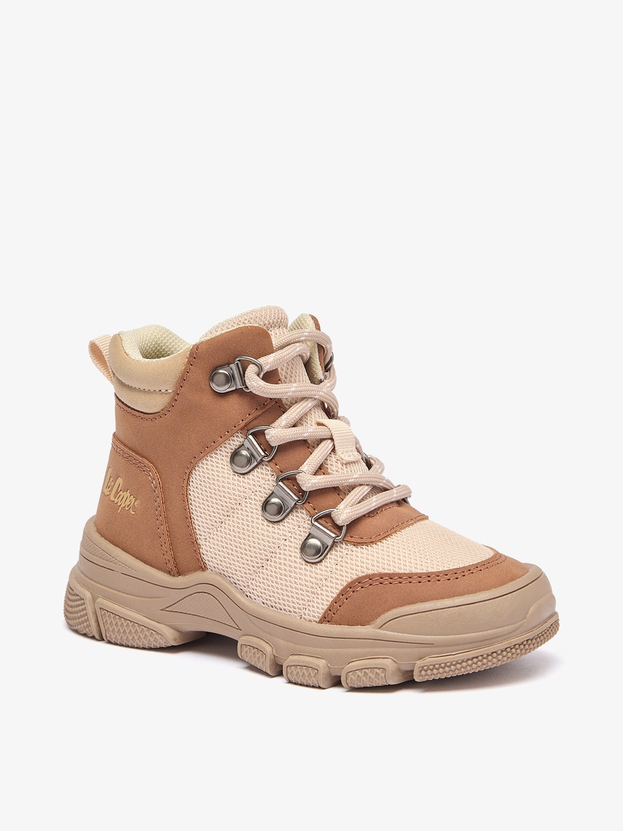 Panelled Ankle Boots with Zip Closure