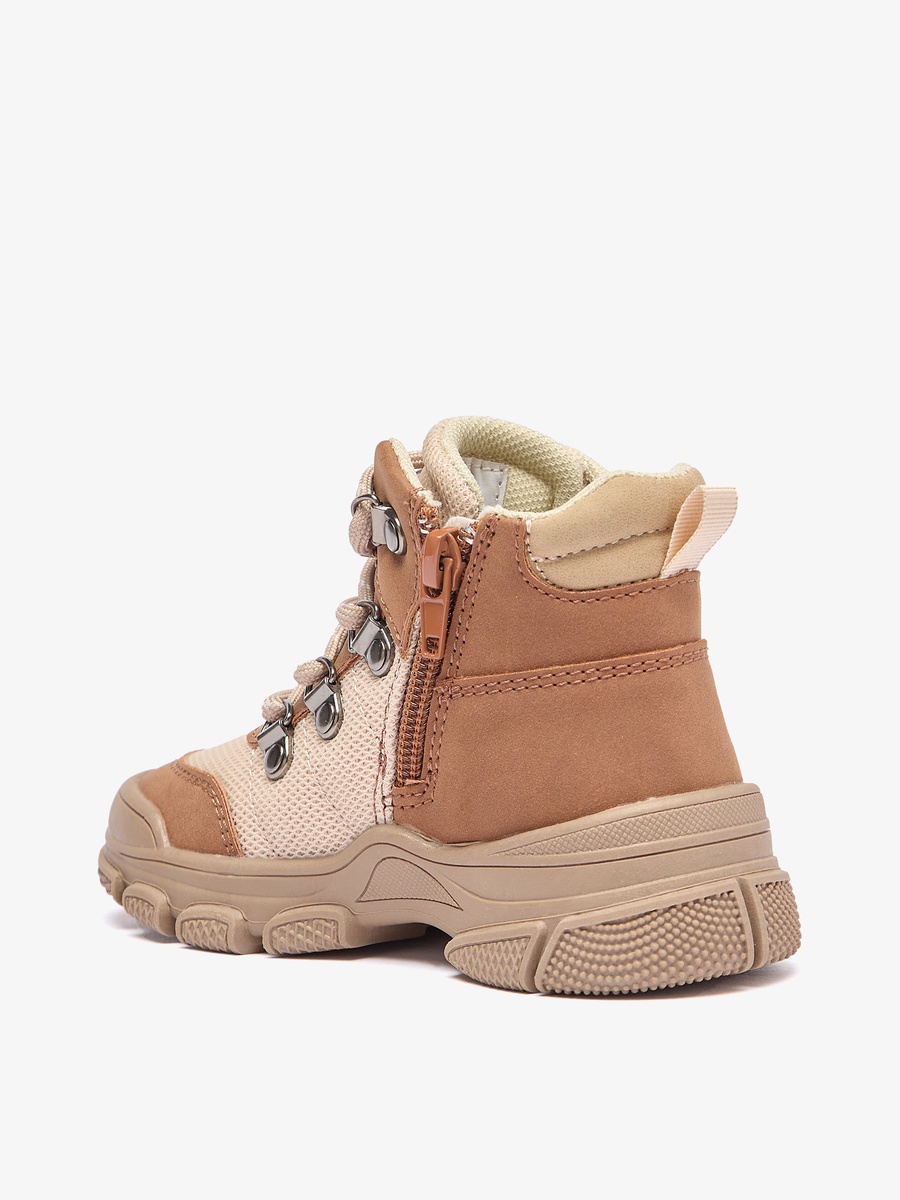 Panelled Ankle Boots with Zip Closure
