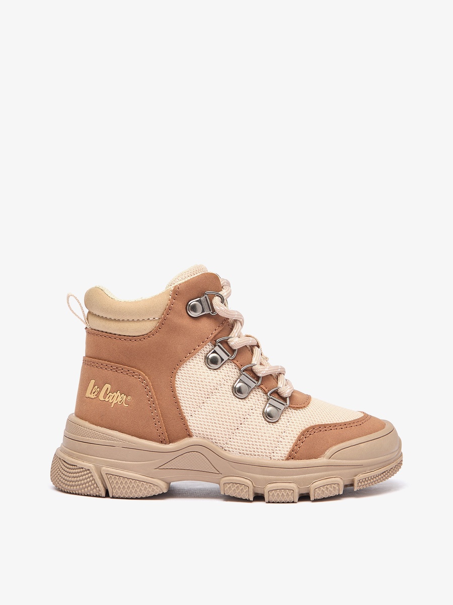 Panelled Ankle Boots with Zip Closure