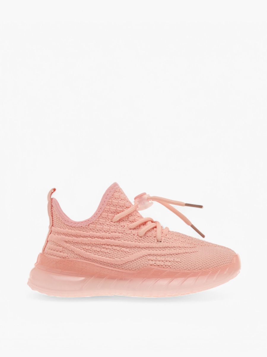 Monotone Sports Shoes with Lace-Up Closure
