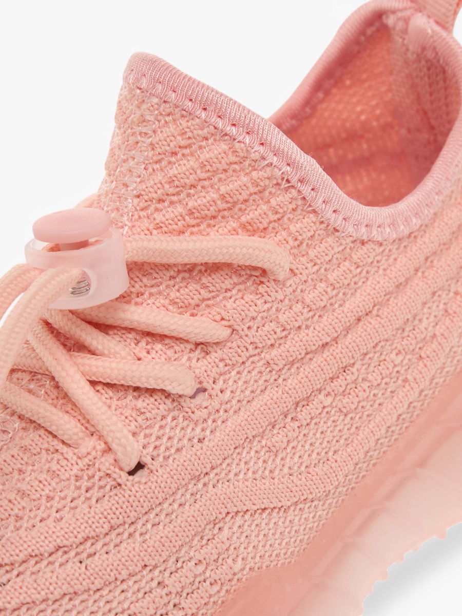 Monotone Sports Shoes with Lace-Up Closure