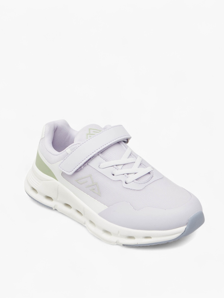 Textured Sneakers with Hook and Loop Closure