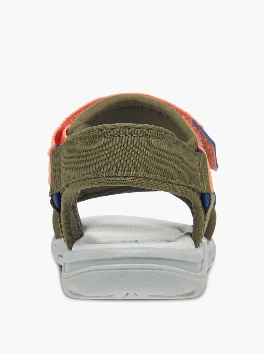 Colourblock Sandals with Hook and Loop Closure