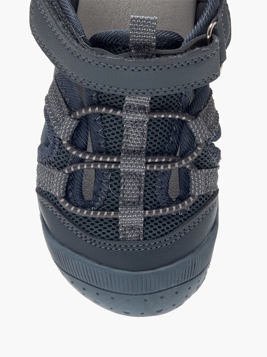 Mesh Detail Sandals with Hook and Loop Closure