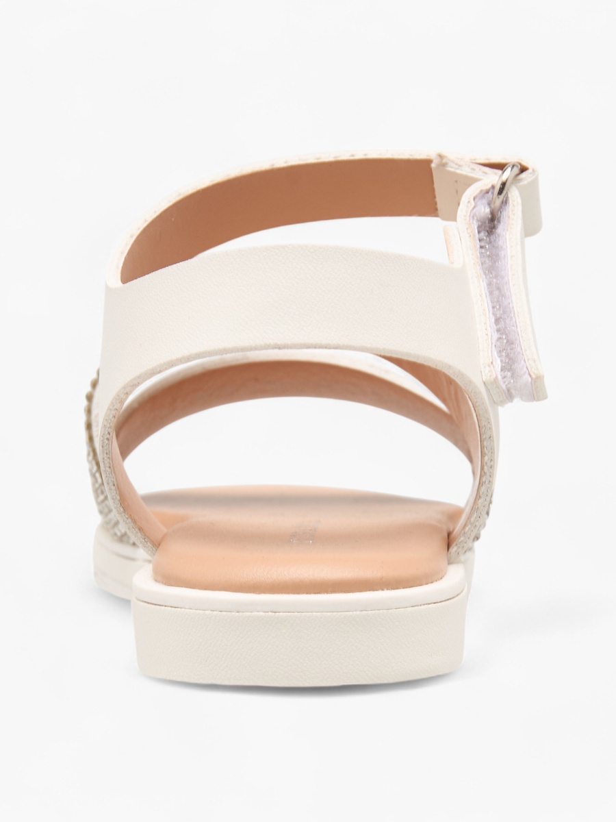Solid Sandals with Hook and Loop Closure