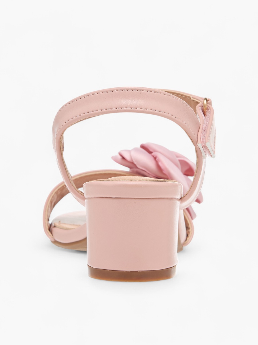 Flower Applique Sandals with Hook and Loop Closure