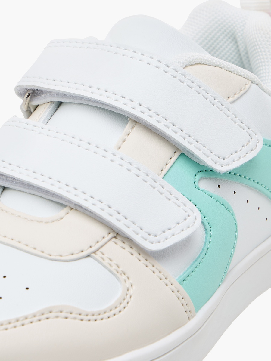 Colourblock Sneakers with Hook and Loop Closure