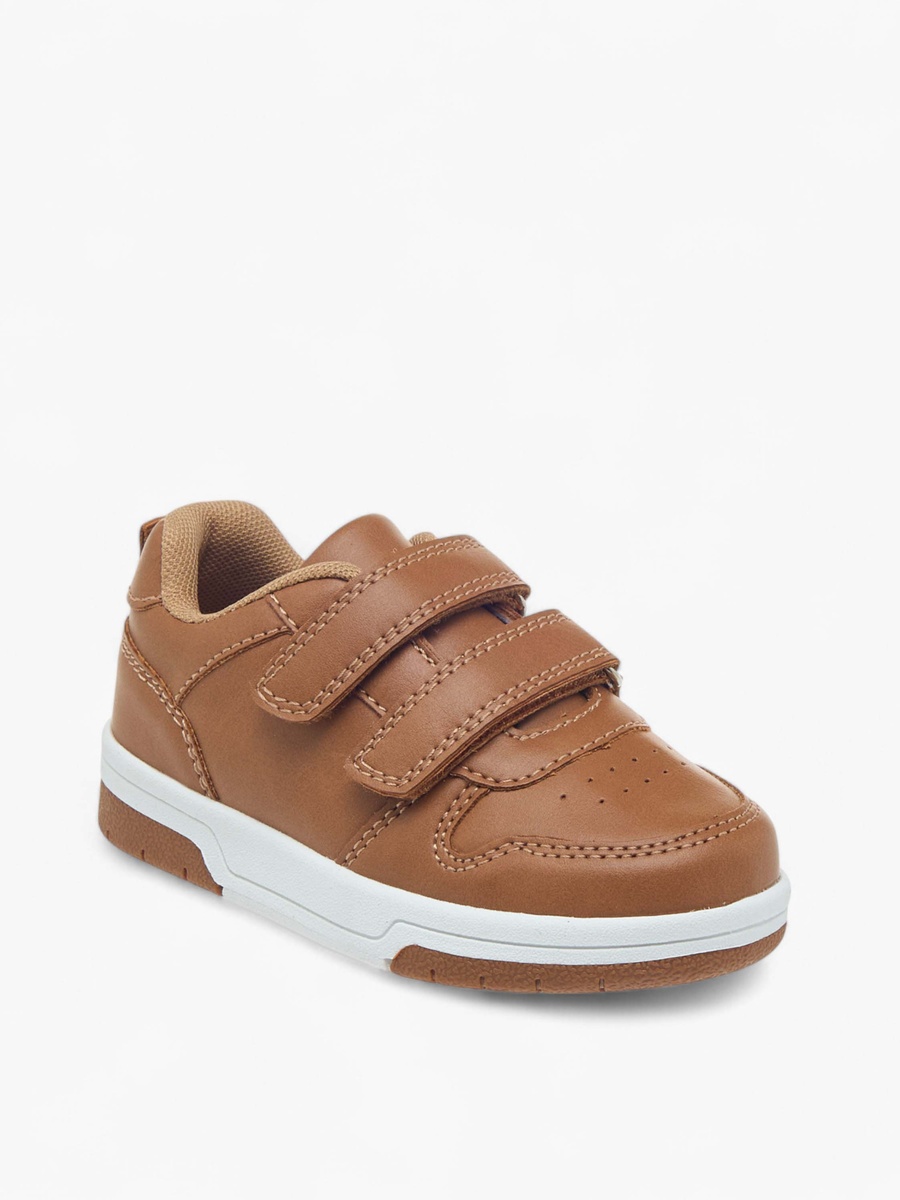 Panelled Sneakers with Hook and Loop Closure