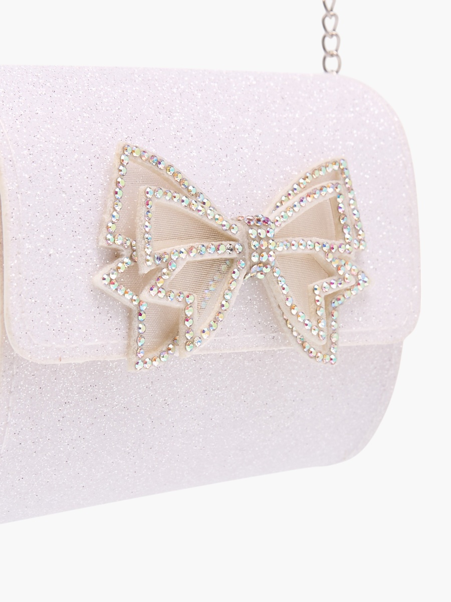 Bow Detail Embellished Sling Bag with Magnetic Closure