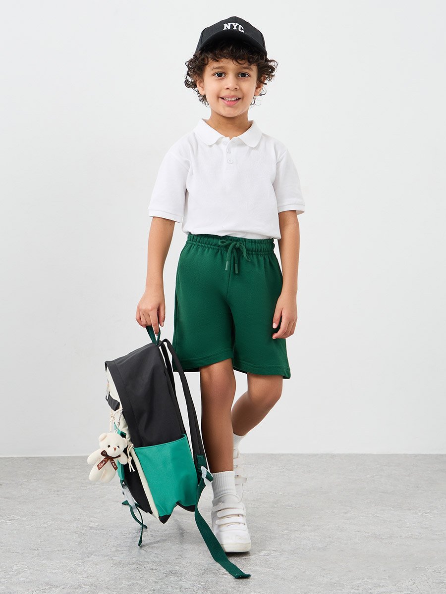 Solid Shorts with Drawstring