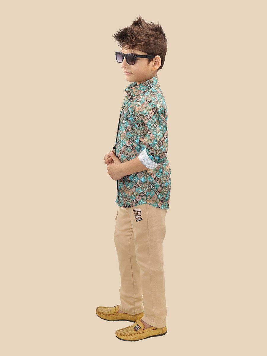 Printed Buttoned Shirt and Pant Set