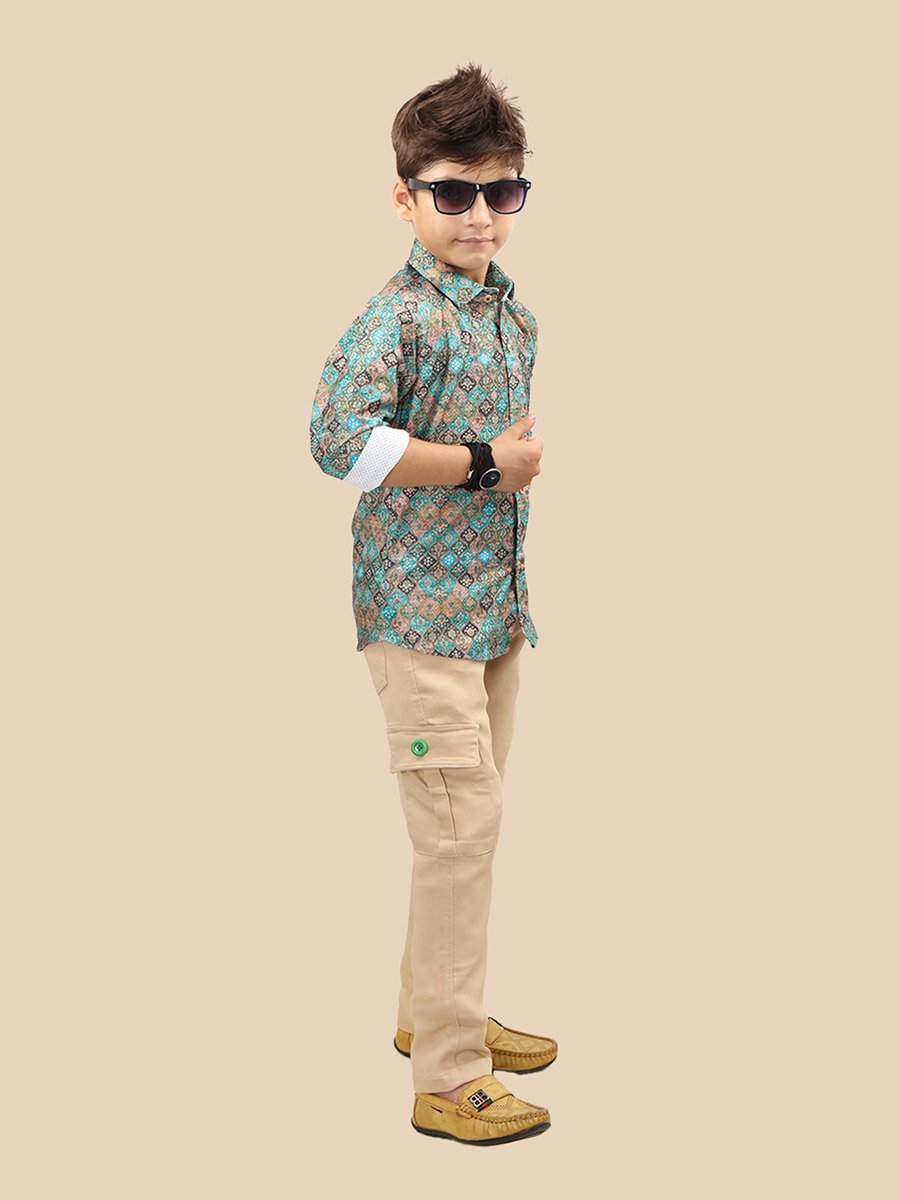 Printed Buttoned Shirt and Pant Set