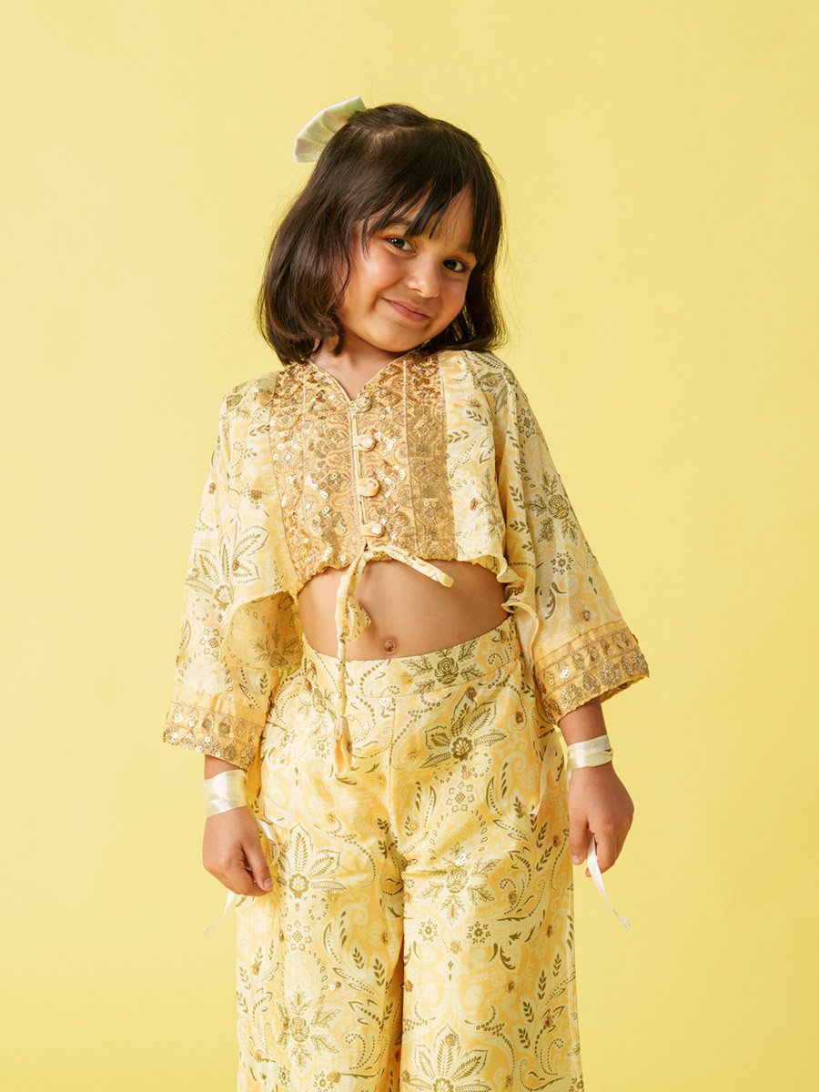 Floral Printed Crop Top and Pants Set