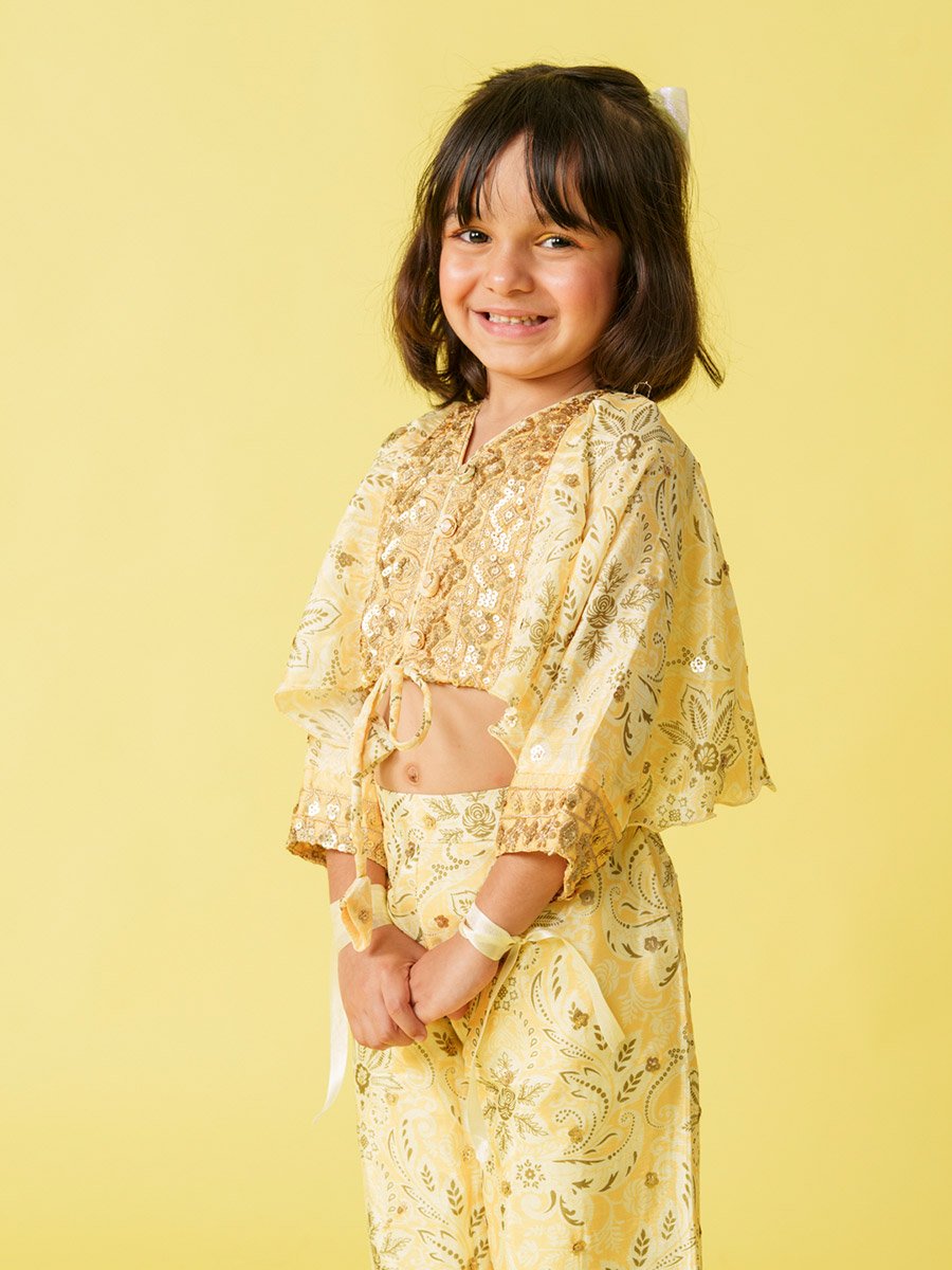 Floral Printed Crop Top and Pants Set