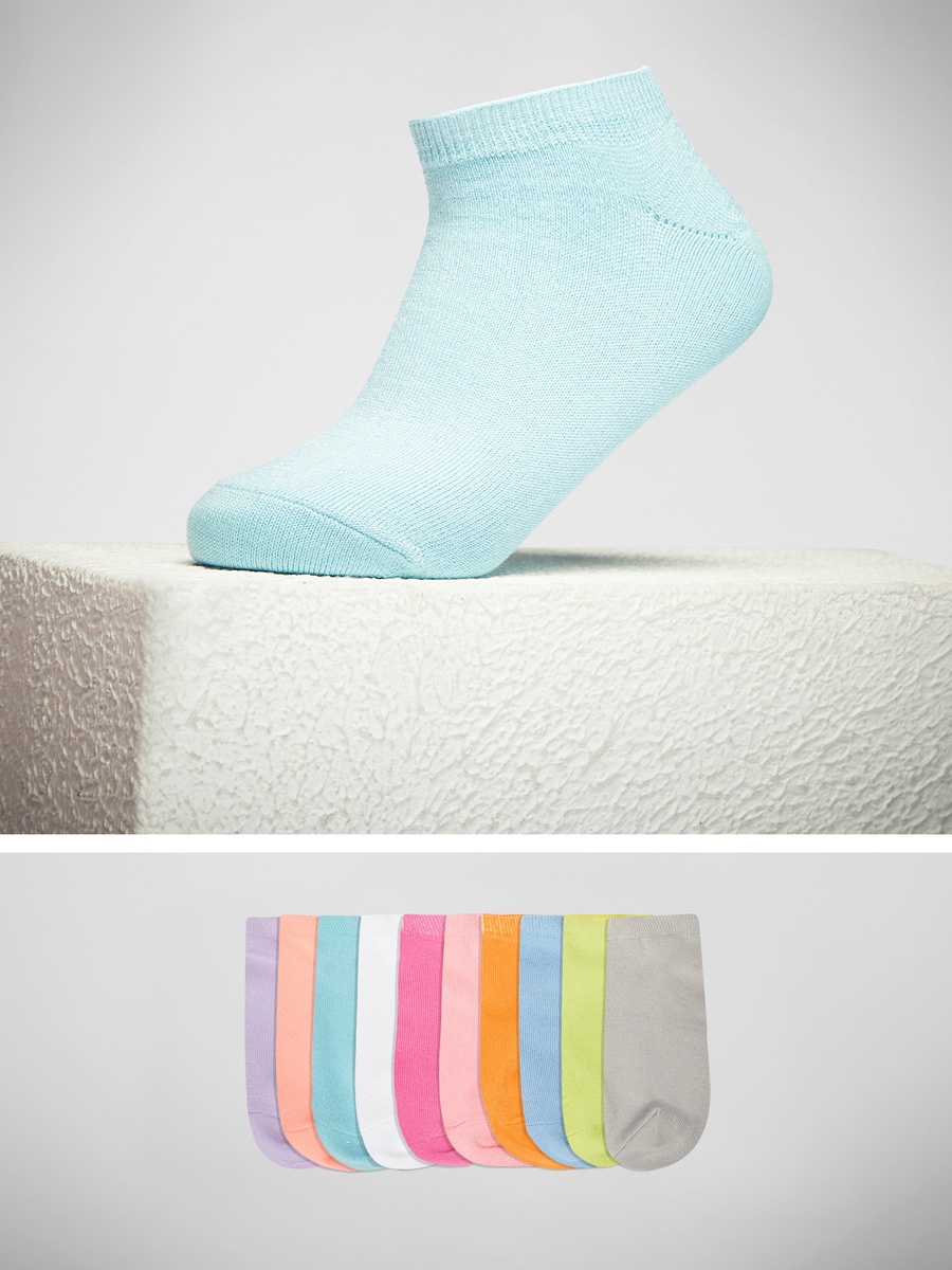 Pack of 10 - Ribbed Ankle Length Socks