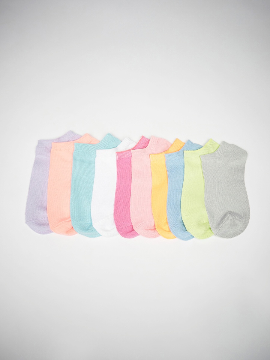 Pack of 10 - Ribbed Ankle Length Socks