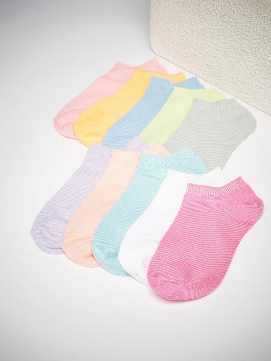 Pack of 10 - Ribbed Ankle Length Socks