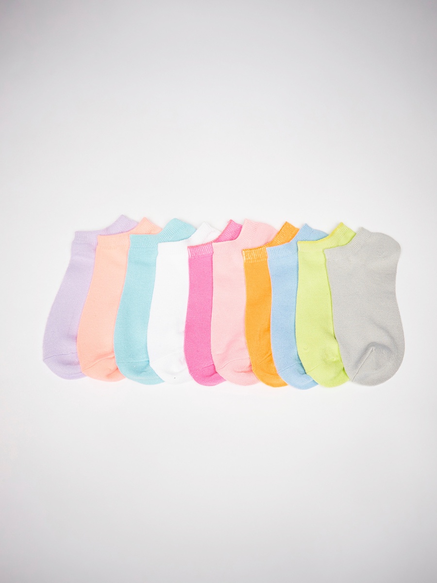 Pack of 10 - Ribbed Ankle Length Socks