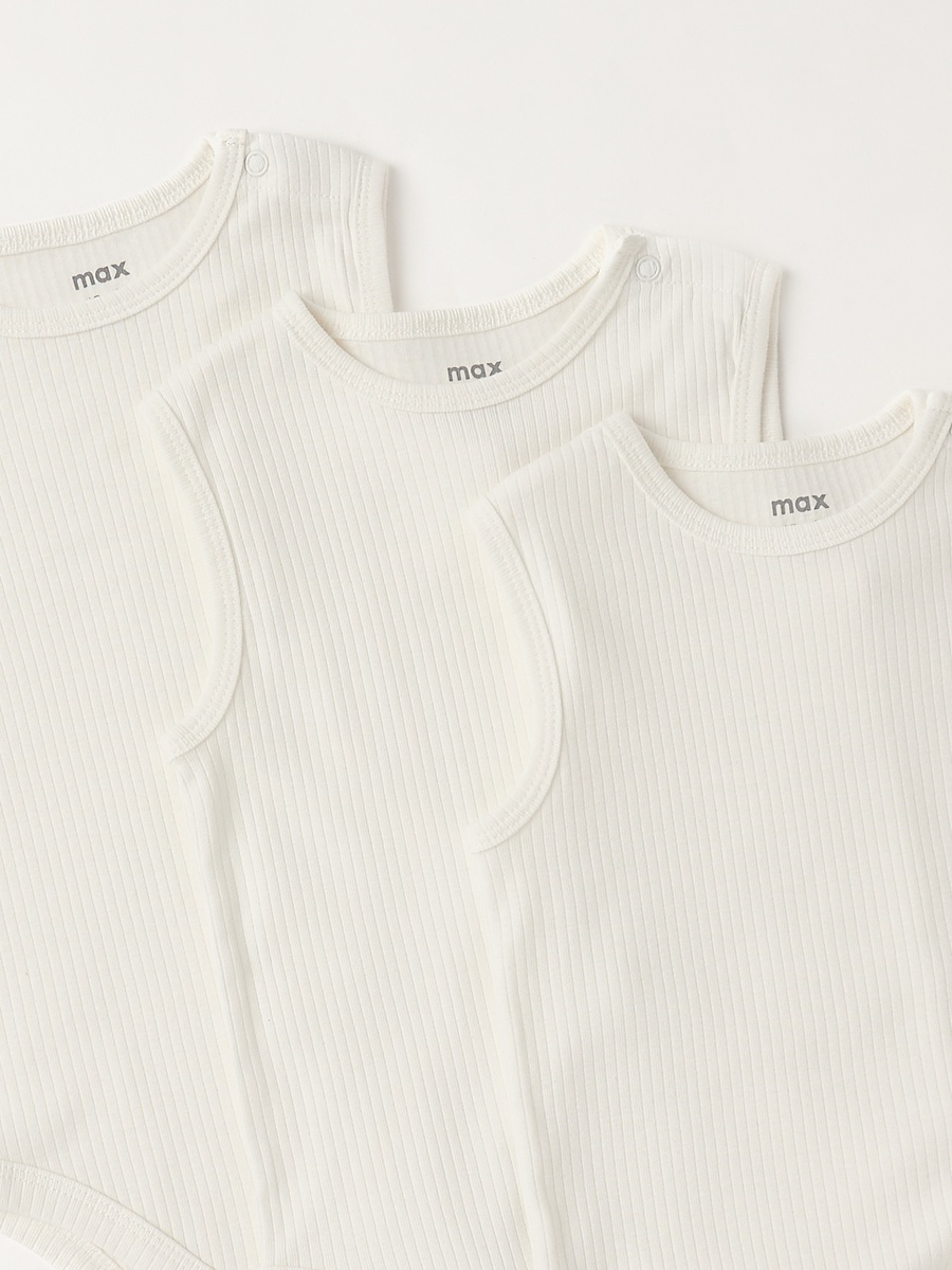 Pack of 3 - Ribbed Sleeveless Romper