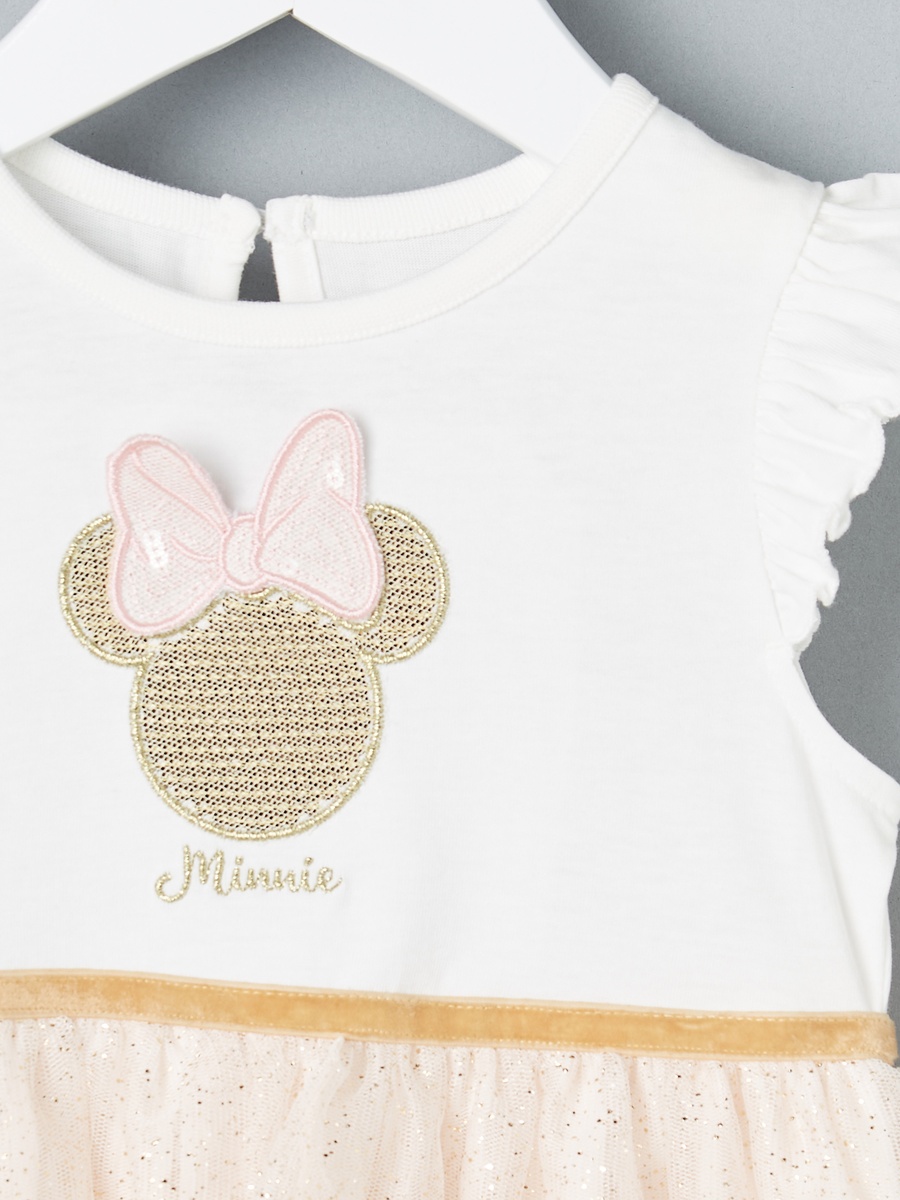 Minnie Mouse Sequinned Cotton Mesh Dress For Default Category at Kuwait |  Styli