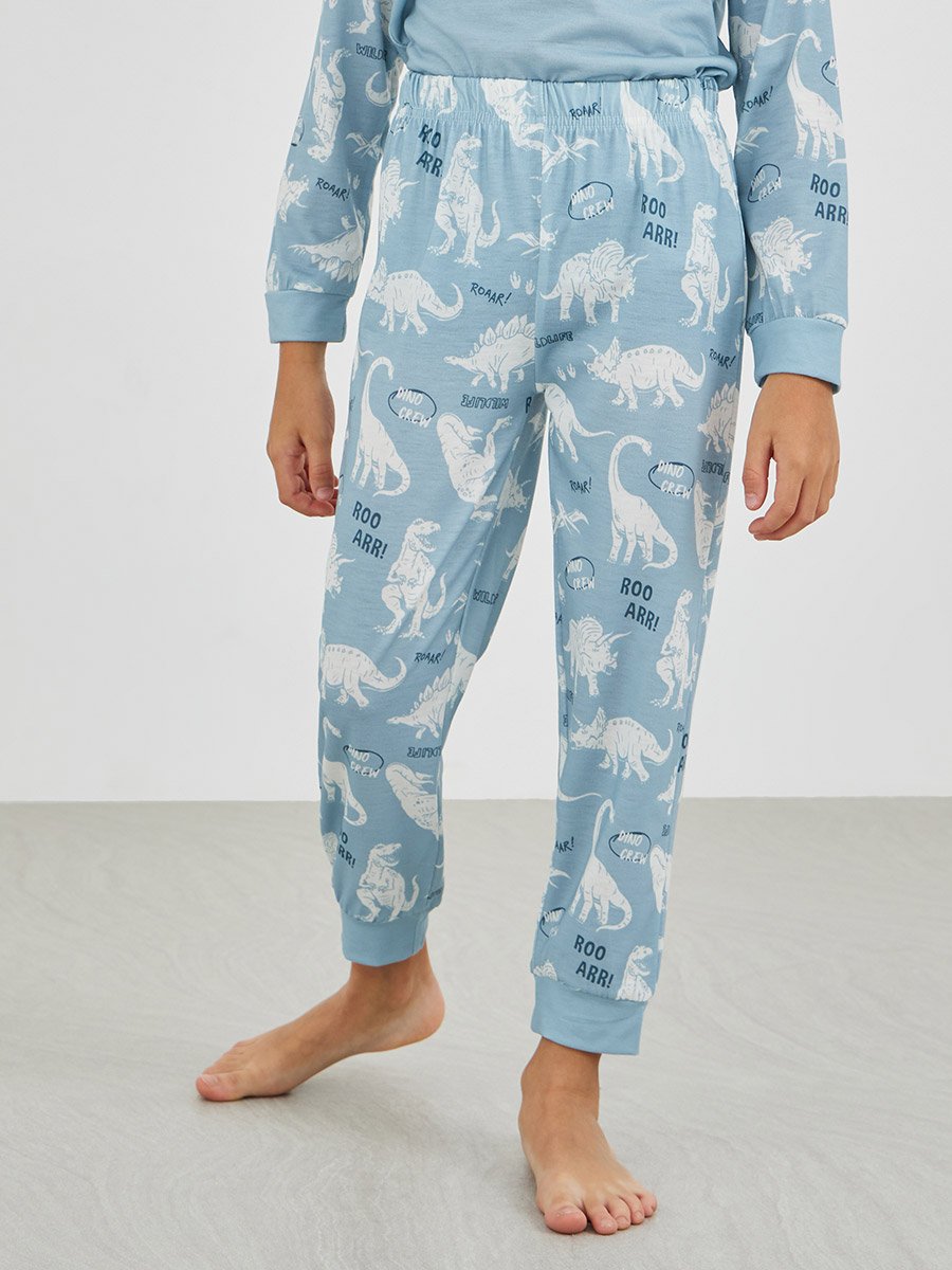 Slogan Print Long Sleeve T-Shirt and Pyjama Set