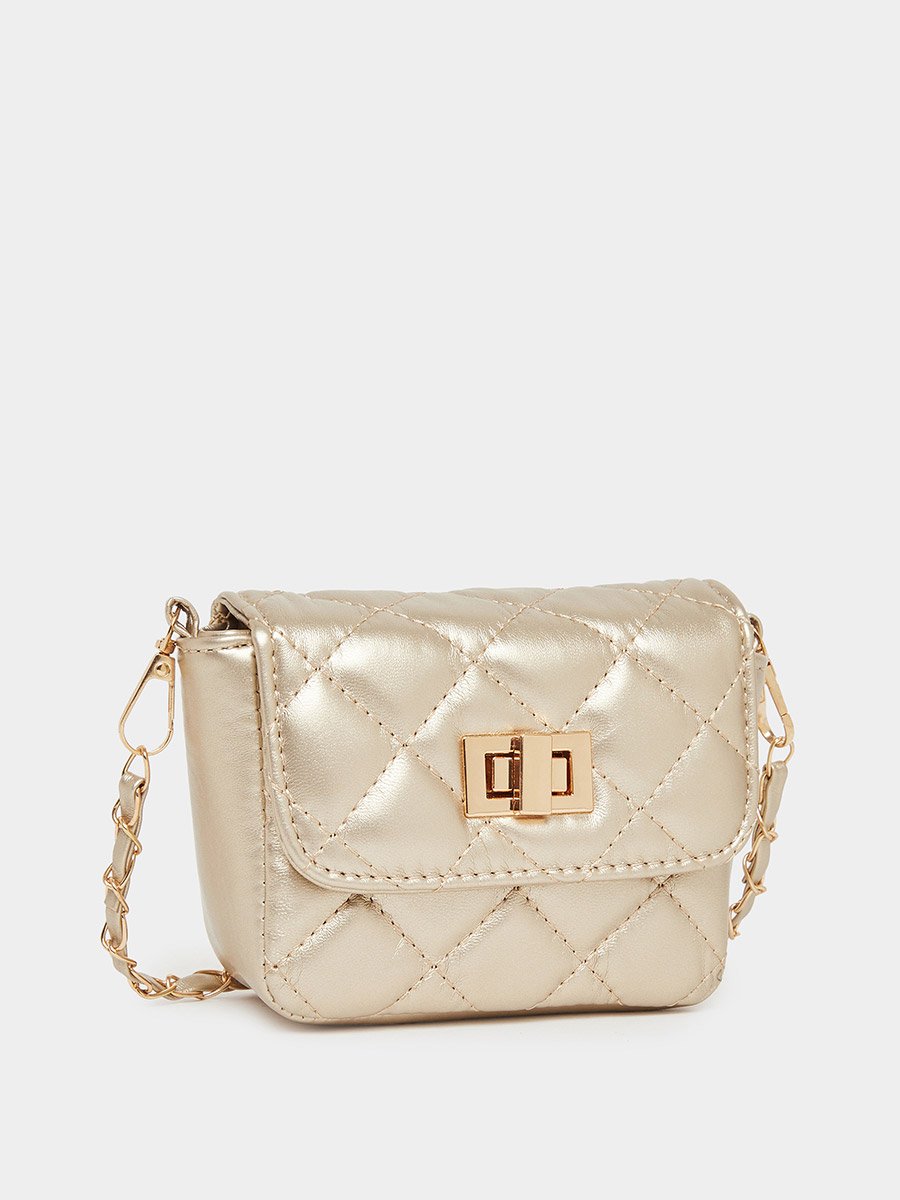 Quilted Crossbody Bag with Chain Strap