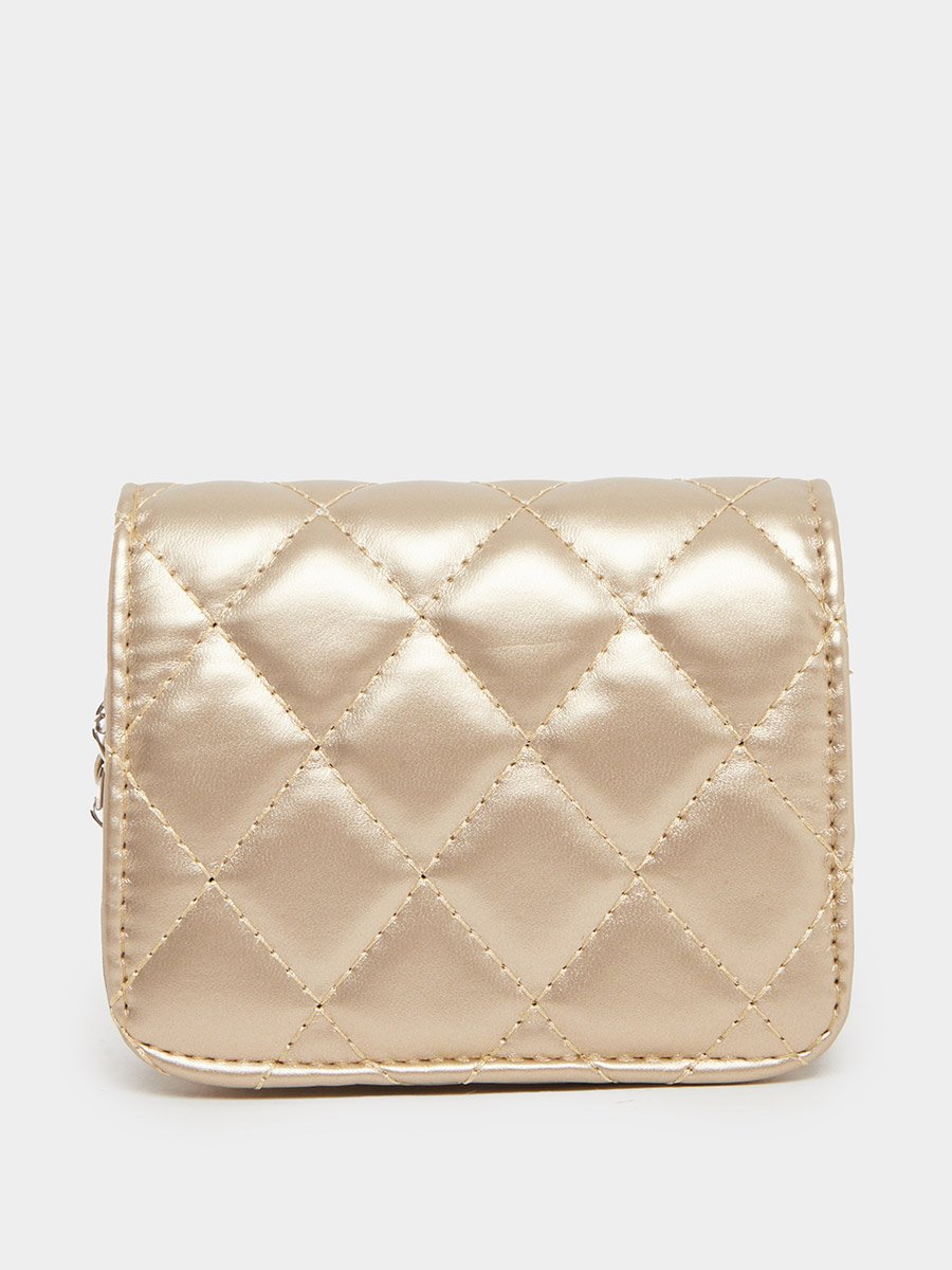 Girls Quilted Gold Star Crossbody Bag
