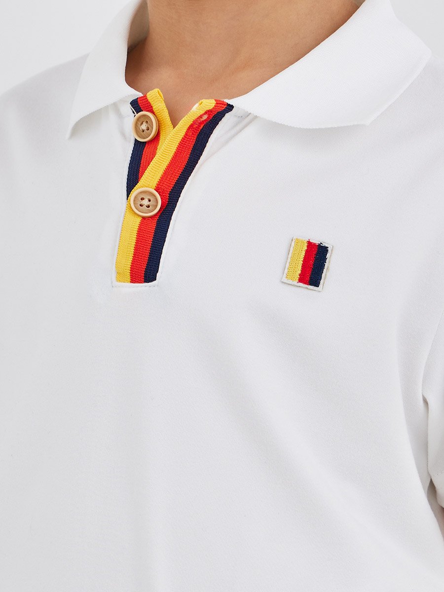 Boys Contrast Trim Short Sleeve Polo T-Shirt and Shorts Set