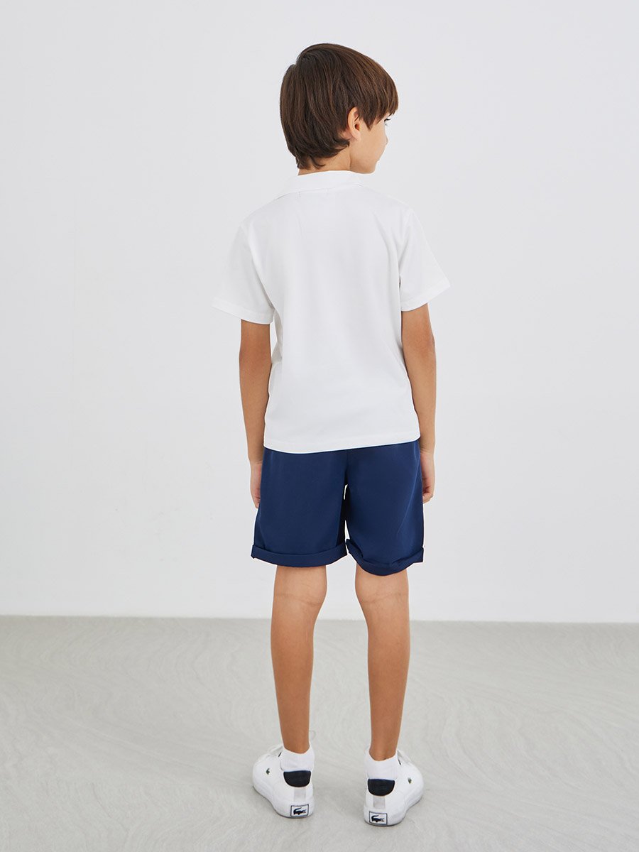 Boys Contrast Trim Short Sleeve Polo T-Shirt and Shorts Set