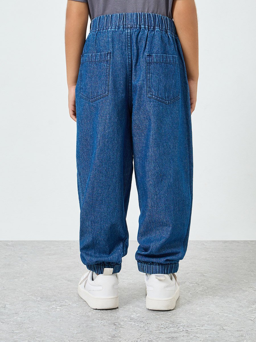 Girls Emoji Print Wide Leg Jeans