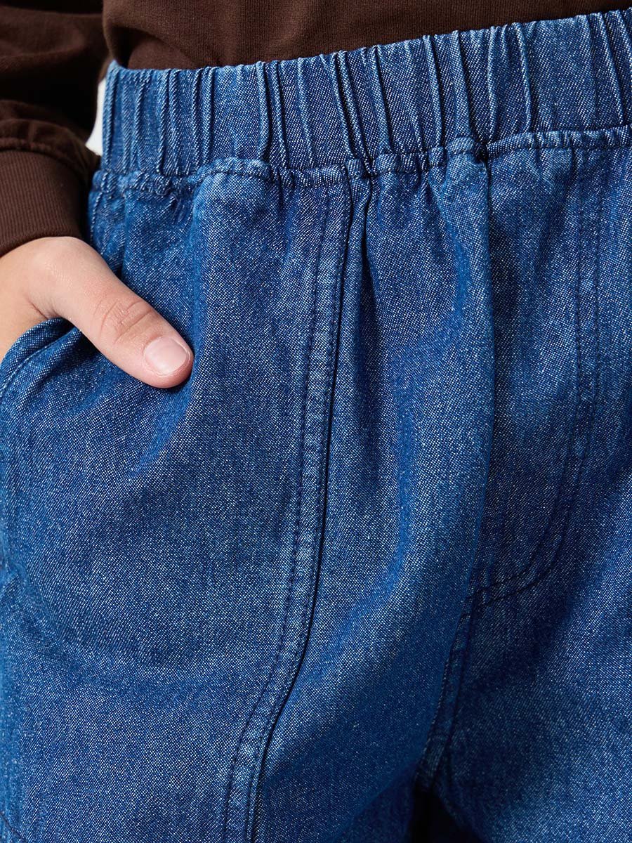 Teens Blue Paneled Jeans with Pockets