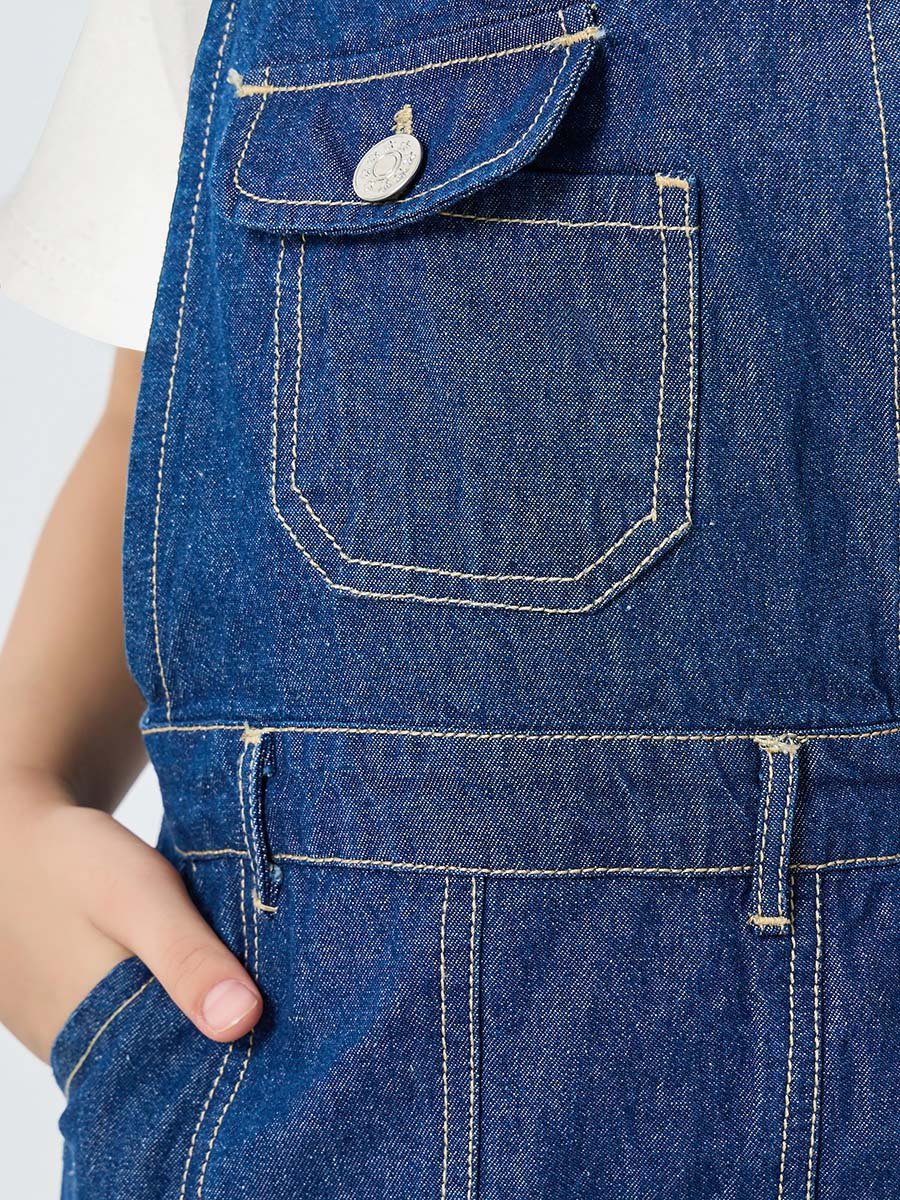 Girls Denim Pinafore Dress