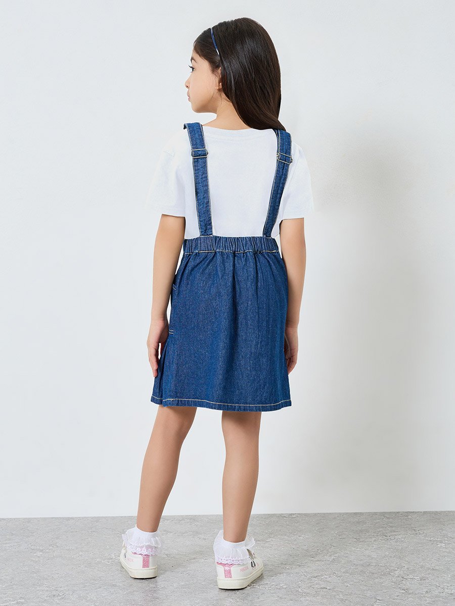 Girls Denim Pinafore Dress