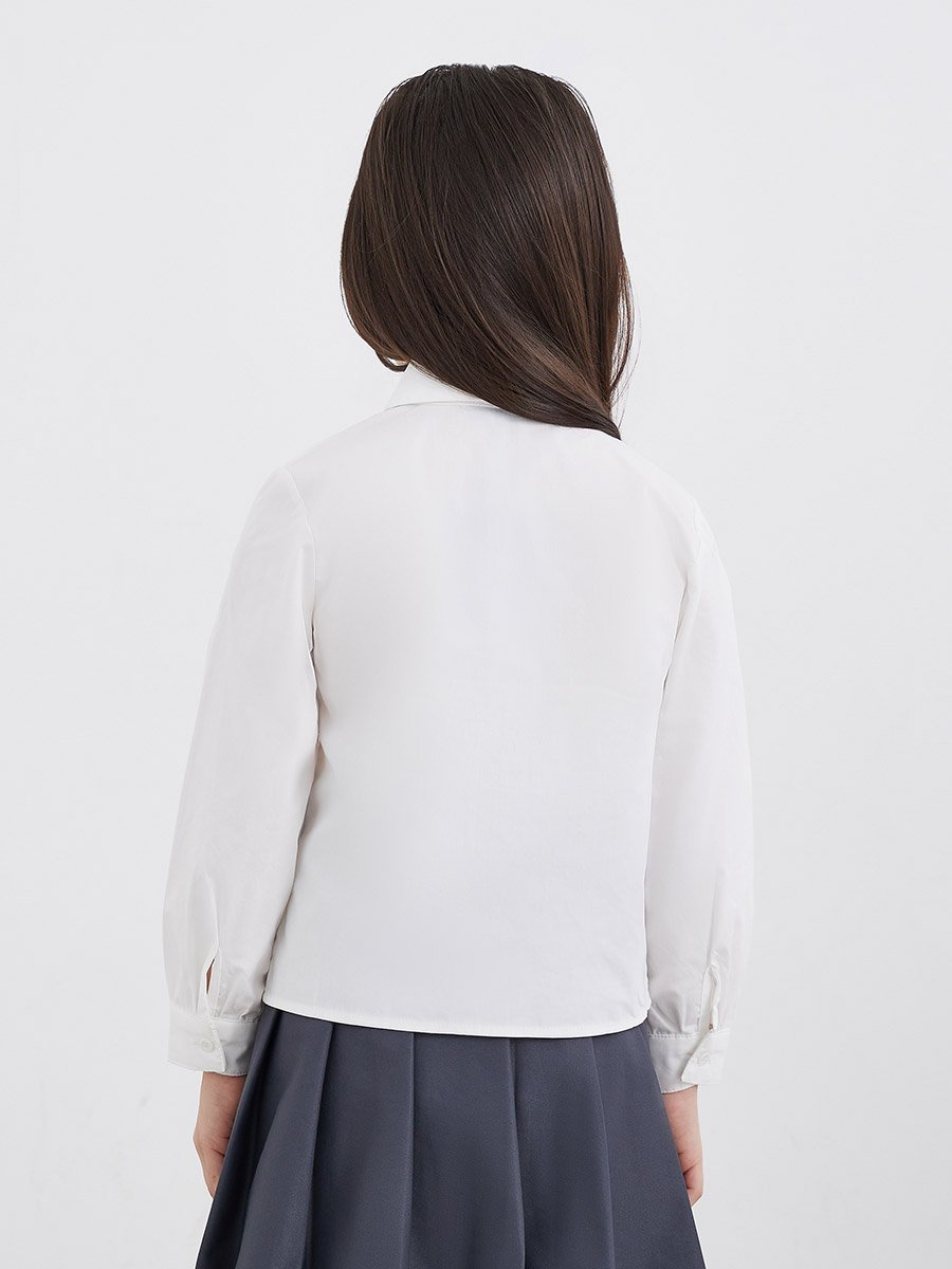 Girls White Peter Pan Collar Shirt