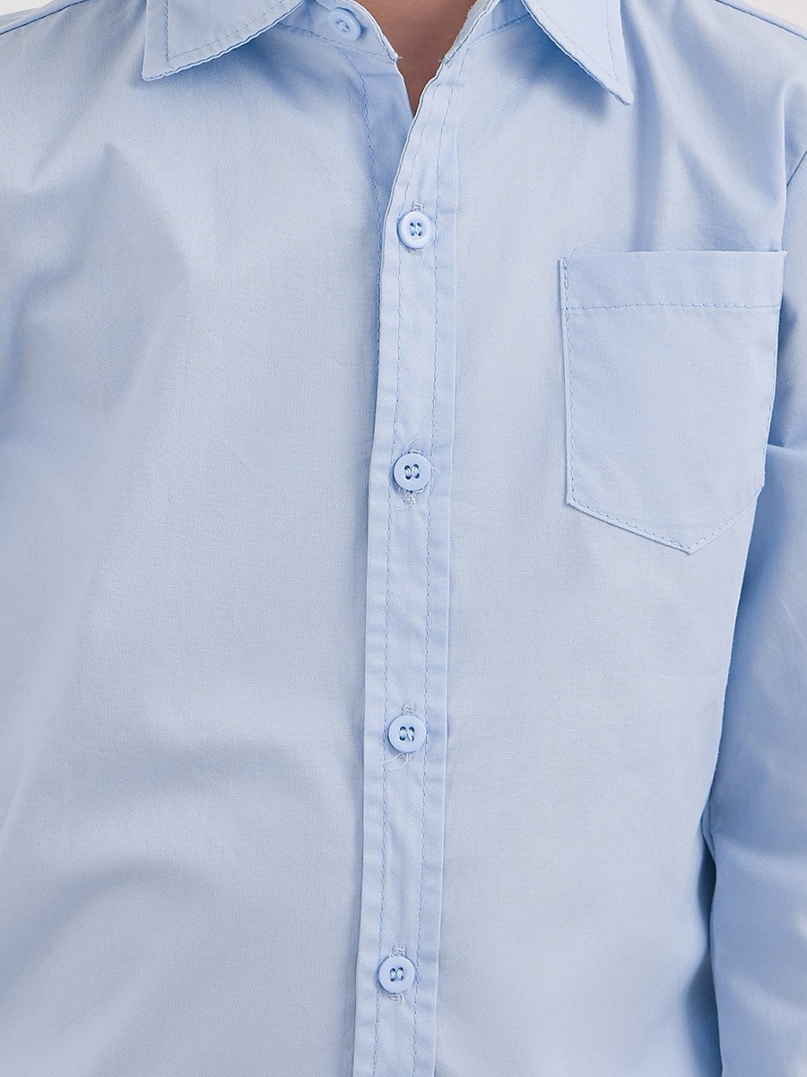 Boys Light Blue Long Sleeves Shirt with Pocket