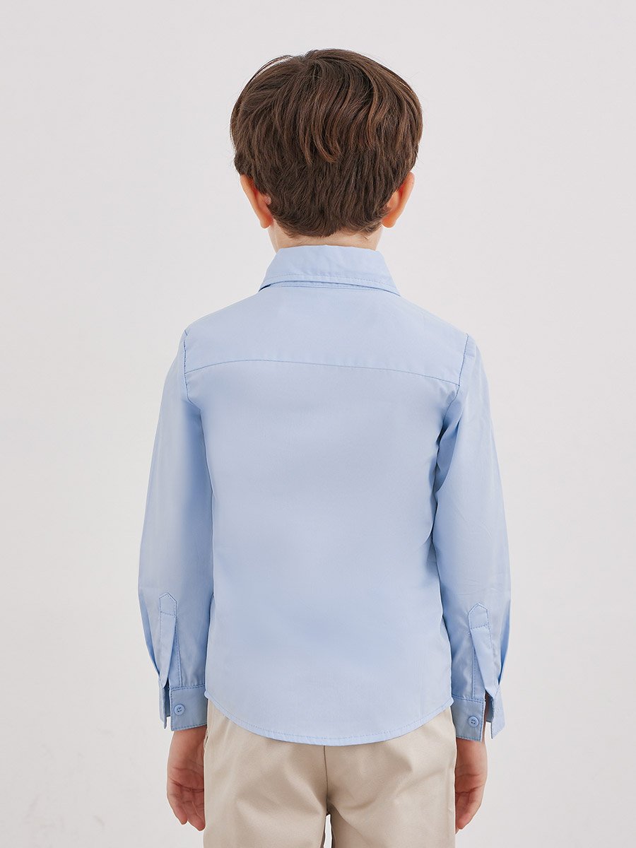 Boys Light Blue Long Sleeves Shirt with Pocket