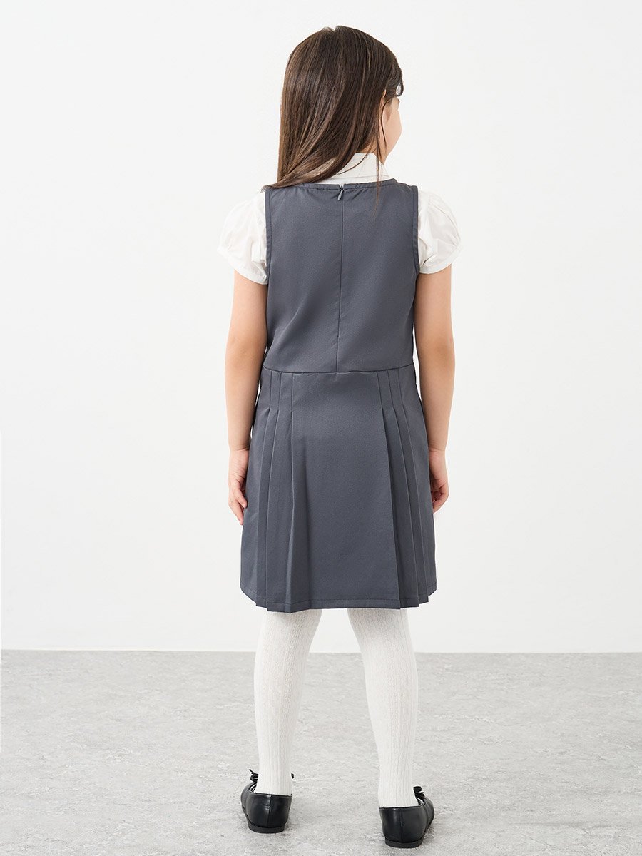 childrens grey dress Light Grey Layered Collar Dress