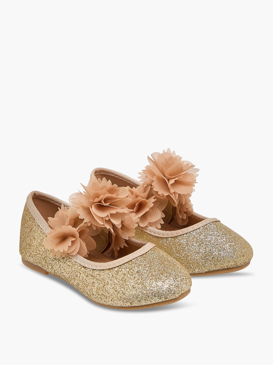 Embellished Ballerina Shoes with Elasticated Strap