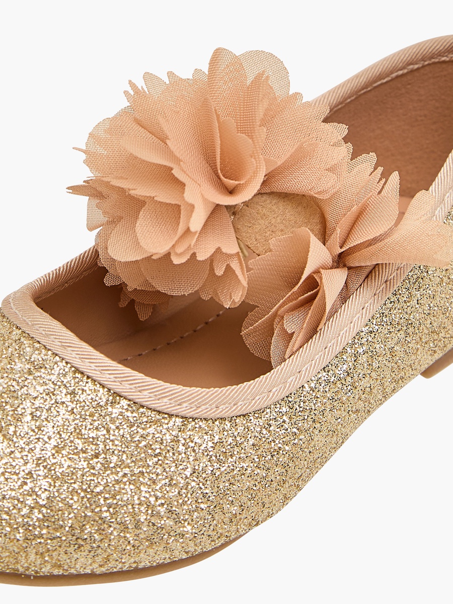Embellished Ballerina Shoes with Elasticated Strap