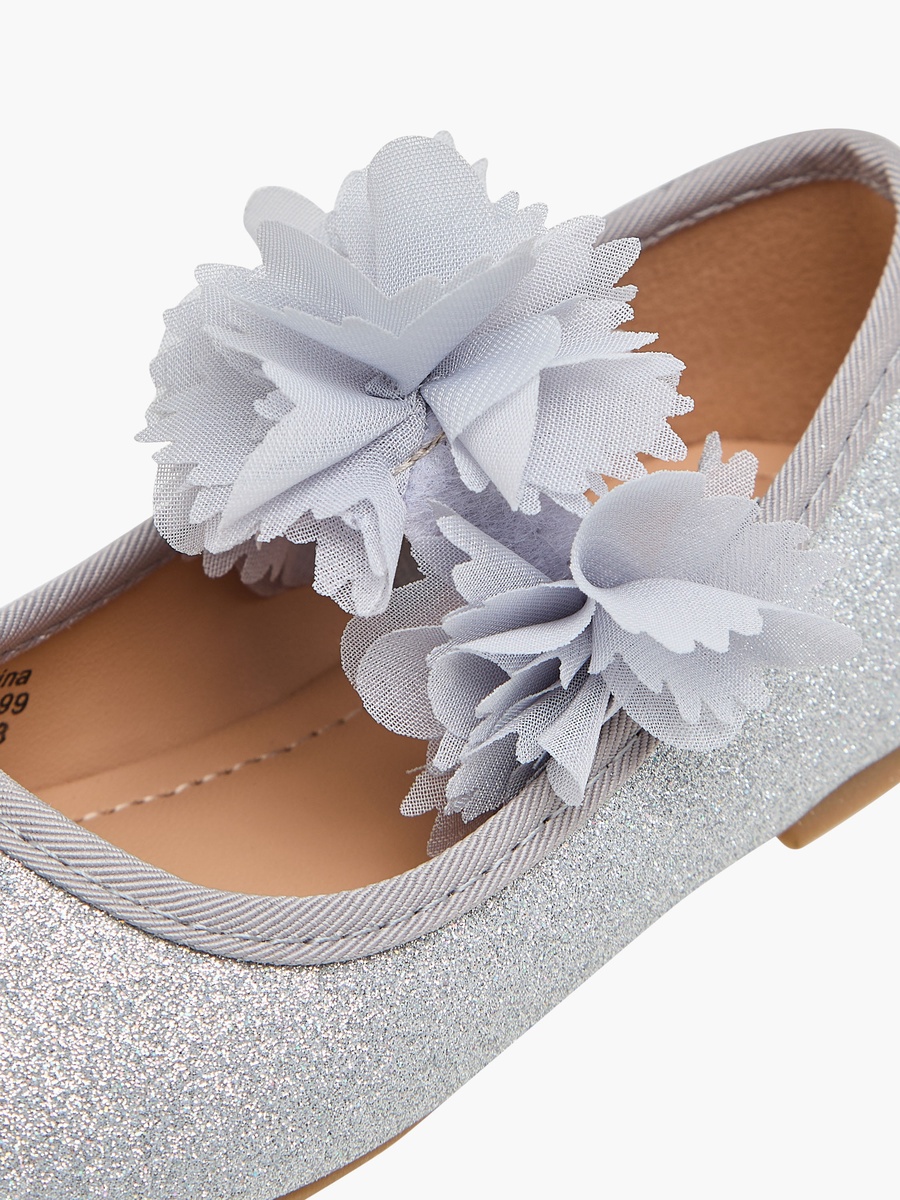 Embellished Ballerina Shoes with Elasticated Strap
