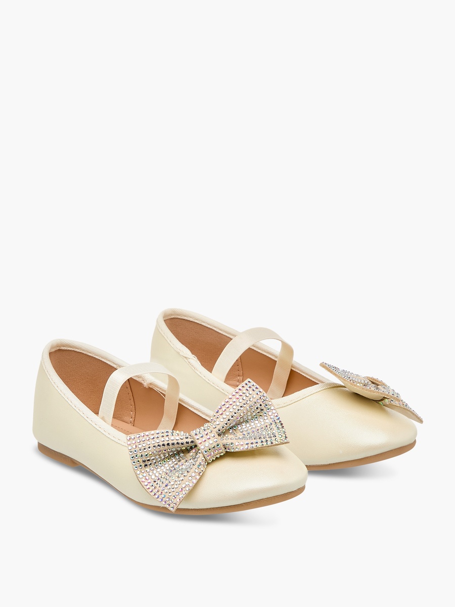 Bow Embellished Ballerina Shoes with Elasticated Strap