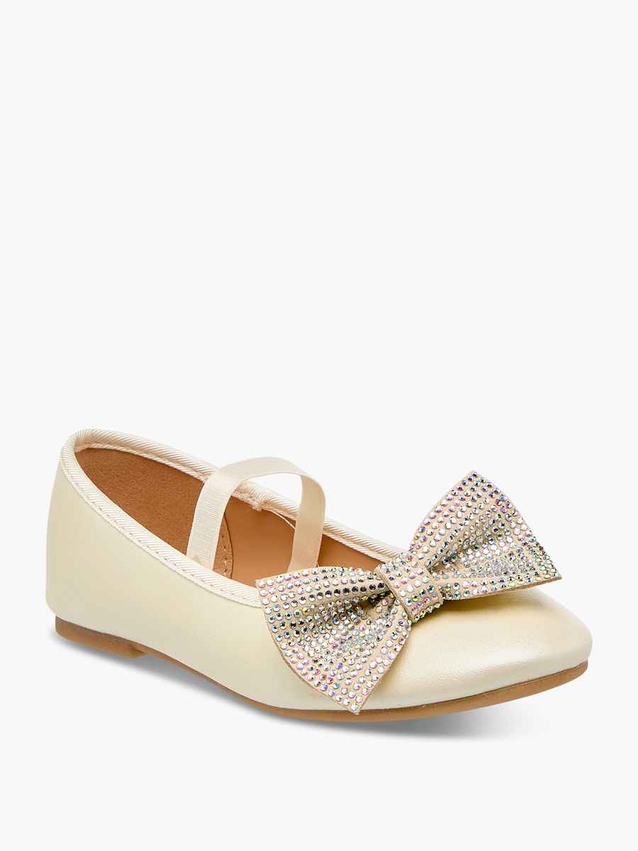 Bow Embellished Ballerina Shoes with Elasticated Strap