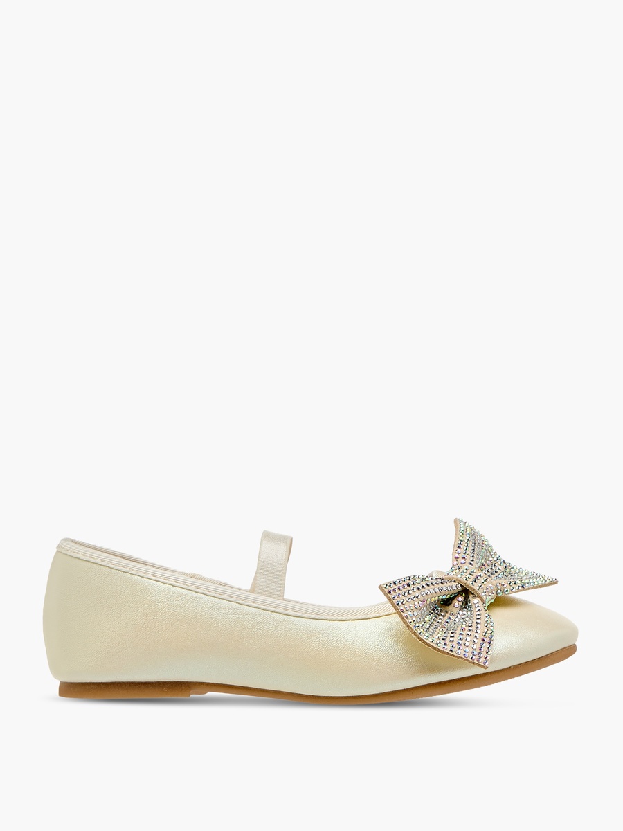 Bow Embellished Ballerina Shoes with Elasticated Strap