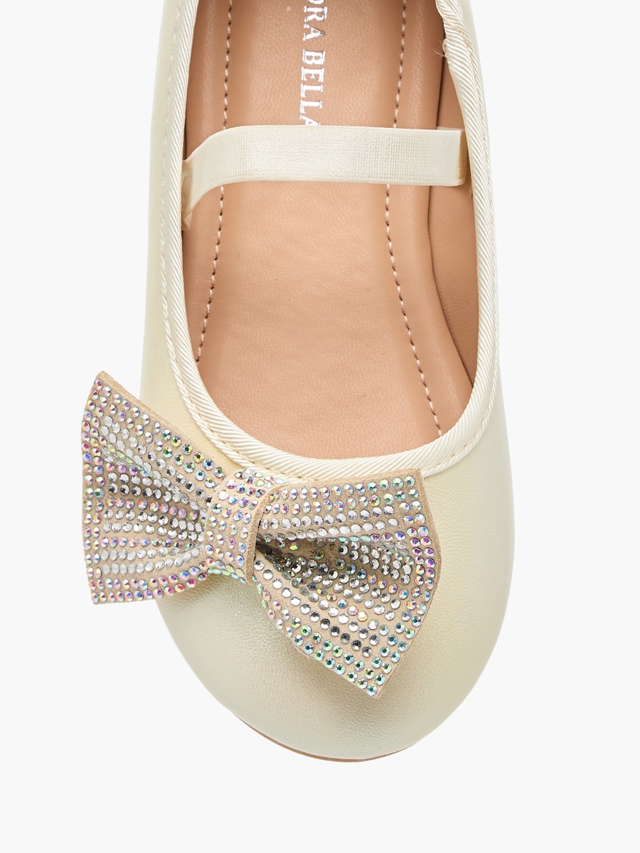 Bow Embellished Ballerina Shoes with Elasticated Strap